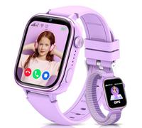 JoJoego Montre Connectée Enfant, 4G Smartwatch Enfant avec GPS et Téléphone, Appel Vidéo, SOS, Mode École, Chat, Réveil, SIM, Podomètre, IP68 Montre Intelligente, Cadeau Garcon/Fille, 4-14 Ans Violet