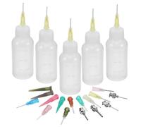 jojofuny 1 ensemble de flacons à aiguille souples - Flacon d'huile à pointe de précision de 30 ml/1 oz - Applicateur d'huileur d'aiguille pour colle, peinture, quilling, artisanat,