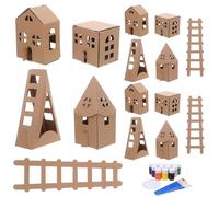 jojofuny 1 Ensemble de Maison Miniature en Carton : Maison en Carton à colorier pour Enfants - modèle de Mini-Chalet à Construire soi-même pour de Jeu et travaux manuels pour étudiants
