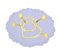 jojofuny 1 Ensemble Moules à Cachet Forme de Cœur et Rond avec Tapis Silicone Chaleur pour Cire de Scellement