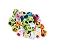 jojofuny 1 jeu Accessoires Pour Bracelets Alphabet Cubes Chiffres Fabrication De Bijoux Perles Carrées Alphabet Grandes Perles Lettres Perles DIY Pour La Fabrication De 200 pièces