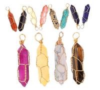 jojofuny 1 Jeu Collier D'agate Sterling Colliers Bijoux Bracelet Pendentif Ornement Hexagonal Décor Pour L'artisanat Pendentif Pour Le Bricolage Pierre Naturelle 12 Pièces