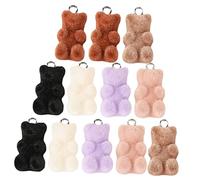 jojofuny 1 Jeu Pendentif Ours Pour Enfants Fille Charmes Pastel Mignon Fabrication De Collier Breloques Ours Breloques En Forme D'ours Collier Pendentifs Résine Couleur Aléatoire 12 Pièces