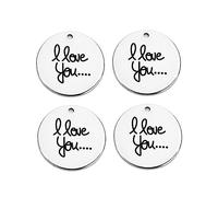 jojofuny 1 Jeu Pendentifs Acier Inoxydable Love You Diy Pour Colliers Bracelets Accessoires 5 Pièces