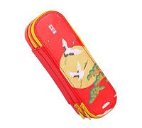 jojofuny 1 Pièce Trousse à Crayons Double Couche Style Chinois Design Élégant Rangement Pratique pour Scolarité Trousse Multifonctionnelle PU pour Élèves et Étudiants Style Aléatoire