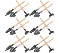 jojofuny 10 Ensembles Mini Outils de Jardinage à Main 3 Pièces Petits Outils de Plantation Manches en Bois Antidérapants pour Intérieur et Extérieur, Ensemble Compact pour Transplantation