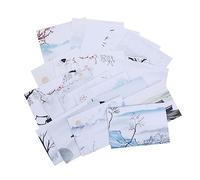 jojofuny 10 Ensembles Set de Papeterie Lettre avec Enveloppes Style Chinois à Peinture à Lencre Élégant pour Écrire des Danniversaire et Messages Personnels