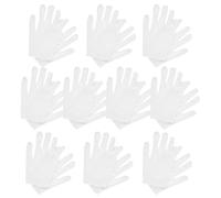 jojofuny 10 Paires Moufles D’inspection en Coton Blanc pour Bijoux et | Souples Poussière, Anti-transpiration, pour Inspections, Expositions de Bijoux, Argenté et Jade