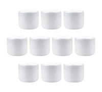 jojofuny 10 Pièces Boîtes à Crème Multifonctions en Pp Blanc 50ml Légères et Étanches pour Crème Visage et Produits Capillaires, pour Voyage ou Déplacement Professionnel