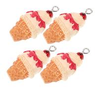 jojofuny 10 Pièces breloque en résine bricolage en forme de avec garnitures cônes glace faire la fête chaine collier breloques mini-bouteilles bracelet bricolage breloques