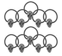 jojofuny 10 Pièces Élastique à Queue de Cheval Accessoire Cheveux Élastique en Résine Noire Gothique Décoration Crâne pour Filles et Femmes, Vie Quotidienne et Fêtes
