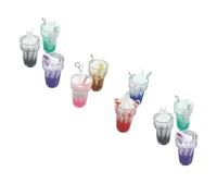 jojofuny 10 pièces Pendentifs Glace Créative Breloques DIY Résine Charms Pour Bijoux Collier Clé Sac Décoration Mix Couleur