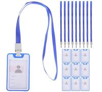 jojofuny 10 pièces Porte Cartes avec Cordon Lot de Manchons pour Badges Id et Cartes de Crédit Profitez une Protection Transparente et Réutilisable pour Vos pour Écoles et Événements