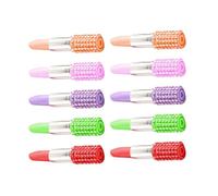jojofuny 10 Pièces Stylo à Bille à Lèvres Créatif et Élégant Rouge | Plastique, Trait Net et Séchage Rapide, Pression Légère, pour Magasin et École, Style Cartoon Couleur Aléatoire