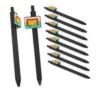 jojofuny 10 Pièces Stylo à Bille Rétractable en Pvc et Abs Thème Football Noir Robuste, pour Bureau et École, pour Fan de Foot