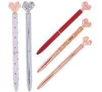 jojofuny 10 Pièces Stylos Bille Forme de Cœur Métalliques Multicolores Stylo à Encre Douce pour Étudiante Confortable et Lisse pour Signature et Examen