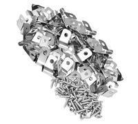 jojofuny 100 Ensembles Lot de Clips de Clôture Aluminium avec Vis Agrafes Métalliques pour Fixation Grillage Rigide Résistants Corrosion pour Cages et Clôtures Animaux