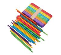jojofuny 100 pièces Bâtonnets Jumbo pour Glaces et DIY Sticks Colorés Ronds Matériel pour Fabrication de Sucettes et Bricolage Créatif