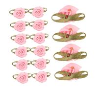 jojofuny 100 Pièces Miniature Polyester Ribbon Roses With Leaves Lightweight Durable Decorative Flowers For Hair Accessories Wedding Seasonal Crafting And Clothing Embellishments