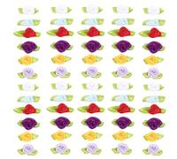 jojofuny 100 Pièces Petites Roses Décoratives en Ruban Feuilles | Accessoire de Couture pour Coiffes, Emballage Présent et Costumes, Aspect Réaliste, Toucher Souple, Couleur Vive