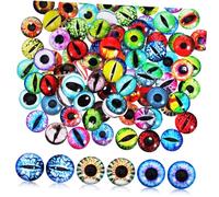jojofuny 100 Pièces Yeux Verre Réalistes pour Crochet et Poupées Yeux Animaux Bleu Plat Accessoires Artisanaux pour Amigurumis et Peluches