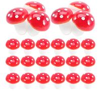 jojofuny 100pcs Champignons Miniatures Factices en Mousse Rouge Légers pour Décoration Gâteau Cake Decor et Paysages DIY Micro-paysages Style Vivant et Adorable
