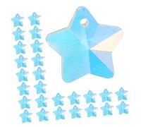 jojofuny 100Pièces Rainbow Star Glass Charms For DIY Jewelry Making Pentagram Pendant Beads For Necklaces And Bracelets