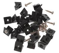 jojofuny 106pcs Cales en Plastique Noires de L pour Renfort Fond de Tiroir Vis, Installation Facile et Résistance à L'usure pour Supports Étagères et Meubles