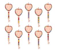 jojofuny 10pcs Pendentifs en Alliage de Diamant Cœur pour Collier, Breloques Délicates Soi-même, Fabrication Bijoux, Accessoires Élégants pour Porte-clés