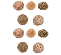 jojofuny 10pièces Boules Herbe Tressée Naturelles Décorations pour Vase et Remplissage Objets de Décoration de Table Jouets à Mâcher pour Petits Animaux Accessoires Décoratifs Polyvalents