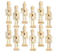 jojofuny 12 Casse-Noisettes en Bois Vierges à Peindre - Figurines Soldats de Noël - Artisanat Créatif pour Garçon et Filles - Décoration Festive Personnalisable - Décorations de Bureau et