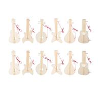 jojofuny 12 découpes en bois en forme de guitare à colorier : découpes de guitare vierges - tranches d’instrument de musique à colorier pour projets artistiques et scolaires.