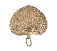 jojofuny 12 Pièces Éventail à Main en Raphia, Léger et Réutilisable | Mariage, Cérémonies Extérieures et Plage, Style Bohème Tropical, Beige, pour Invités