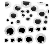 jojofuny 120 Pièces Faux Yeux Lumineux Globes oculaires écarquillés coloré Globes oculaires Mobiles Auto-adhésifs Poupée Les Yeux d'artisanat en Plastique remuer Les Yeux pour l'artisanat