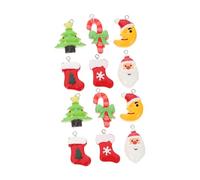 jojofuny 12pièces Accessoires Noël Pendentifs Breloques Fabrication Colliers Bracelets Décorations Design Adorable Résine Petits Objets