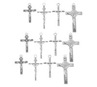 jojofuny 12pièces Lot de Breloques Crucifix Jésus Métal pour Collier Bracelet Porte-clés Création Bijoux Fait Soi-même