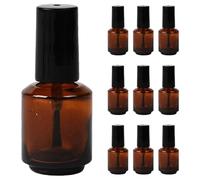 jojofuny 15 Pièces Flacons de Vernis à Ongles Vides en Verre Ambré 8ml avec Brosse Cylindrique Étanche pour DIY Cosmétique Pratique