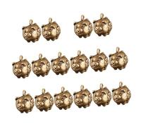 jojofuny 16 pièces Pendentif Petit Cochon Laiton Vintage Lot de Breloques Artisanales pour Porte Clés DIY Durable et Polyvalent Cadeau pour Amis et Famille