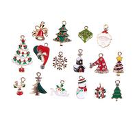 jojofuny 16 pièces Pendentifs de Noël Alliage DIY Charmes Variés pour Artisanales pour Bijoux et Porte Clés