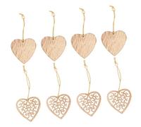 jojofuny 1ensemble Décoration Murale Suspendue Bois Forme De Cœur De Pendentif avec Corde pour Noël Et Fêtes