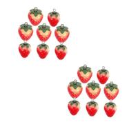 jojofuny 2 ensembles Accessoires Fraise Assortiment De Boucles D'Oreilles Fraise Charms Mignons Ornements Suspendus Fraise Pendentifs Fraise Pendentif Breloque Fraise 8 pièces * 2
