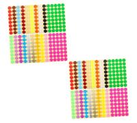 jojofuny 2 Ensembles Autocollants Ronds Colorés Étiquettes Adhésives Multicolores Pour Organisation Et Décoration À 20 Feuilles*2