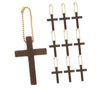 jojofuny 2 Ensembles Ornement De Croix En Bois Accessoires Porte-clés Pendentif Avec Chaîne Charmes Bijoux Petit En Fabrication Pour Des Hommes Pendentifs Breloque Croix 10 Pièces * 2
