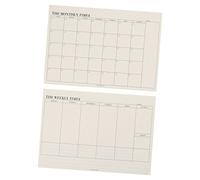 jojofuny 2 Pièces Bloc-notes de Bureau Planificateur Hebdomadaire et Mensuel Pages Cahier Détachable pour Organisation des Tâches et Planning Quotidien