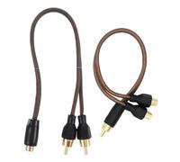 jojofuny 2 Pièces Câble Audio Voiture Splitter Cuivre Connecteur Mâle à Femelle Transmission Stable et Claire Câble Extension Femelle pour Amplificateur et Haut-parleurs