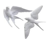 jojofuny 2 pièces Décoration Murale Hirondelles Résine Imperméable Ornement Oiseau Décoratif pour Salon Jardin Patio Installation Facile et Design Réaliste Lot