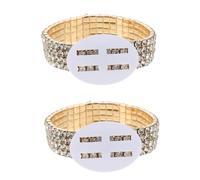 jojofuny 2 Pièces Diy Wrist Corsage Bracelets Elastic Rhinestone Bands For Prom Wedding Bridal Shower Anniversary Adjustable Handmade Crystal Wristlets Gift Accessories