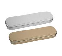 jojofuny 2 Pièces Étui à Crayons En Métal Petite Boîte En Métal Organisateurs De Pinceaux Organisateur De Trousse à Crayons Trousse Plate Stockage Boîte De Fournitures De Bureau Enfant