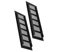 jojofuny 2 Pièces Grille de Ventilation en Alliage D'aluminium Noir 80x250mm pour Armoire et Tiroir, Résistance la Corrosion, sans Rouille, pour Usage Domestique