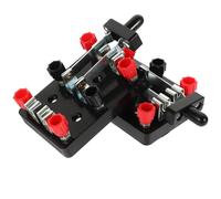 jojofuny 2 pièces Laboratoire Interrupteur Double Pôle Double Position pour Test Expérimental Électricité Bipolaire Plastique Noir avec Bornes à Vis pour Salle de Classe